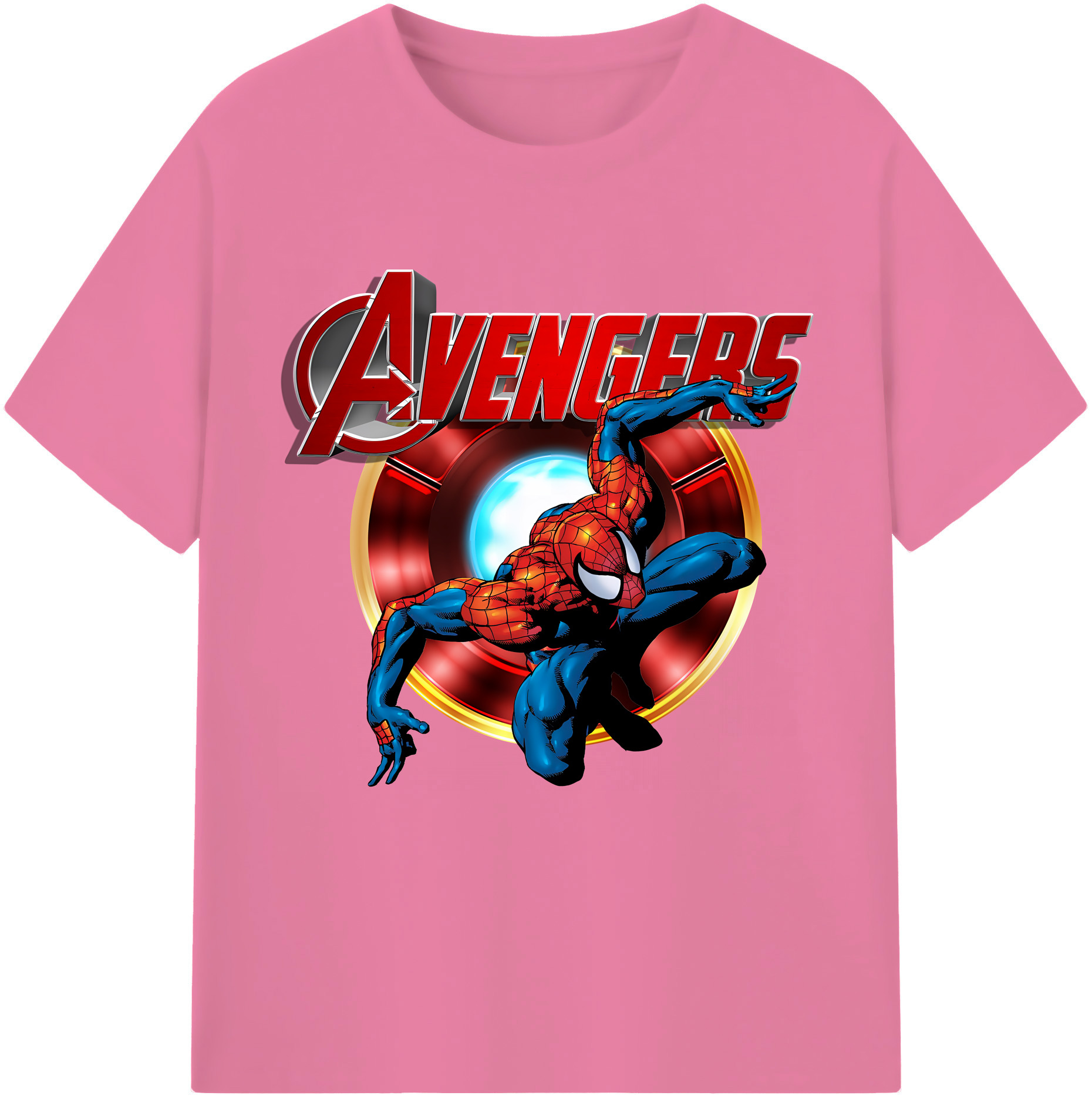 （画像用） Spider Man スパイダーマン 綿100％半袖Tシャツ（フロントプリント）
